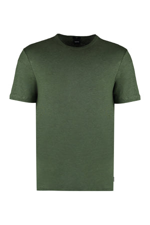 Linen crew-neck T-shirt-0