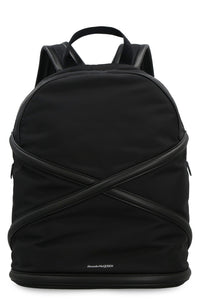 Harness leather details nylon backpack