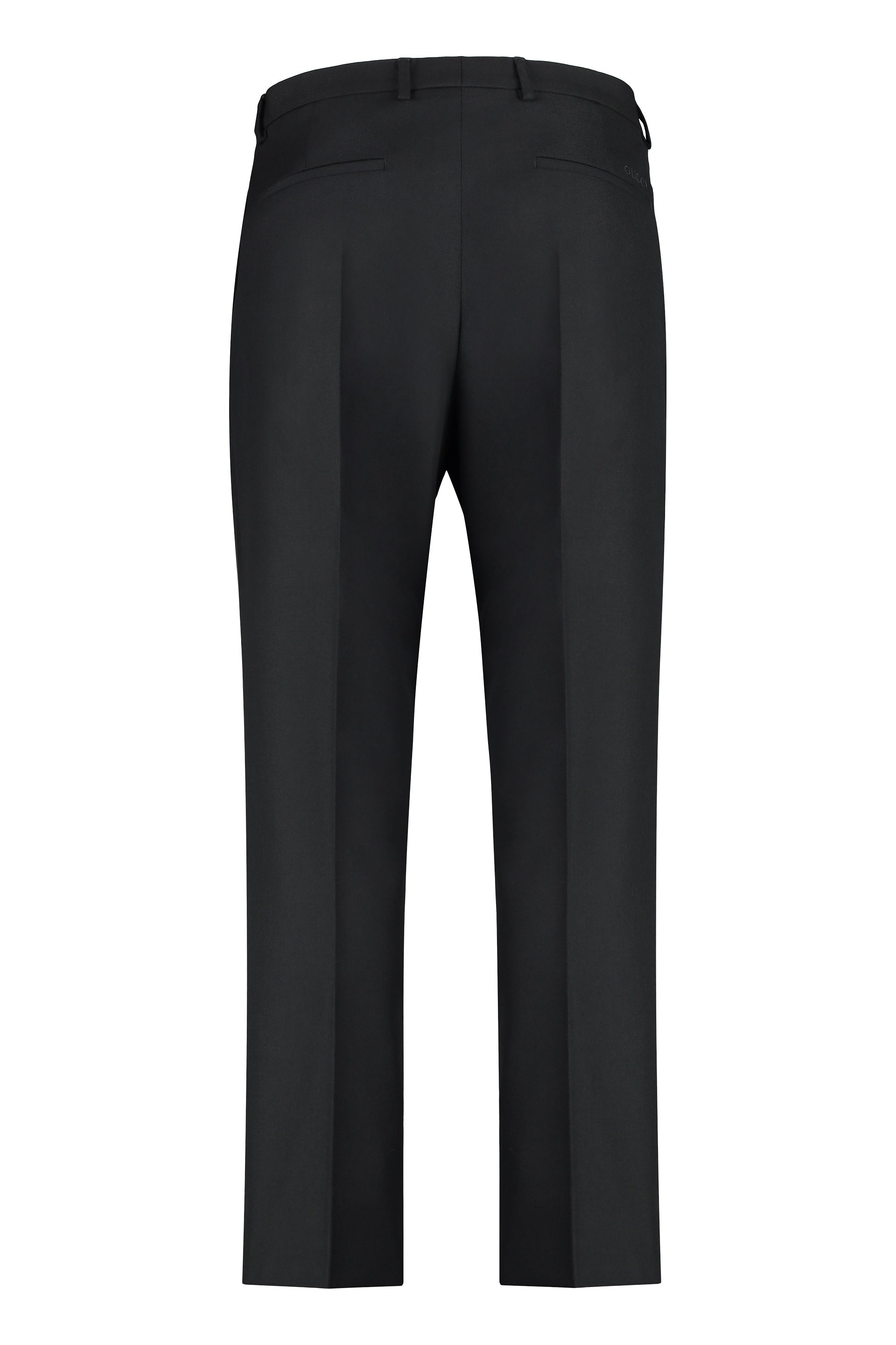 パンツ GUCCI WOOL TWILL CROPPED PANTS Technical wool twill trouser in navy | GUCCI® SG