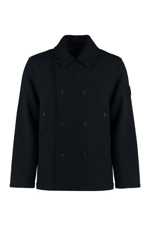 Stone Island Ghost - Double-breasted wool and cashmere coat-0