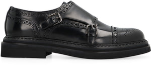 Leather monk-strap shoes-1