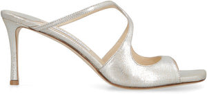 Anise metallic leather mules-1