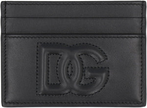 Logo detail leather card holder-1