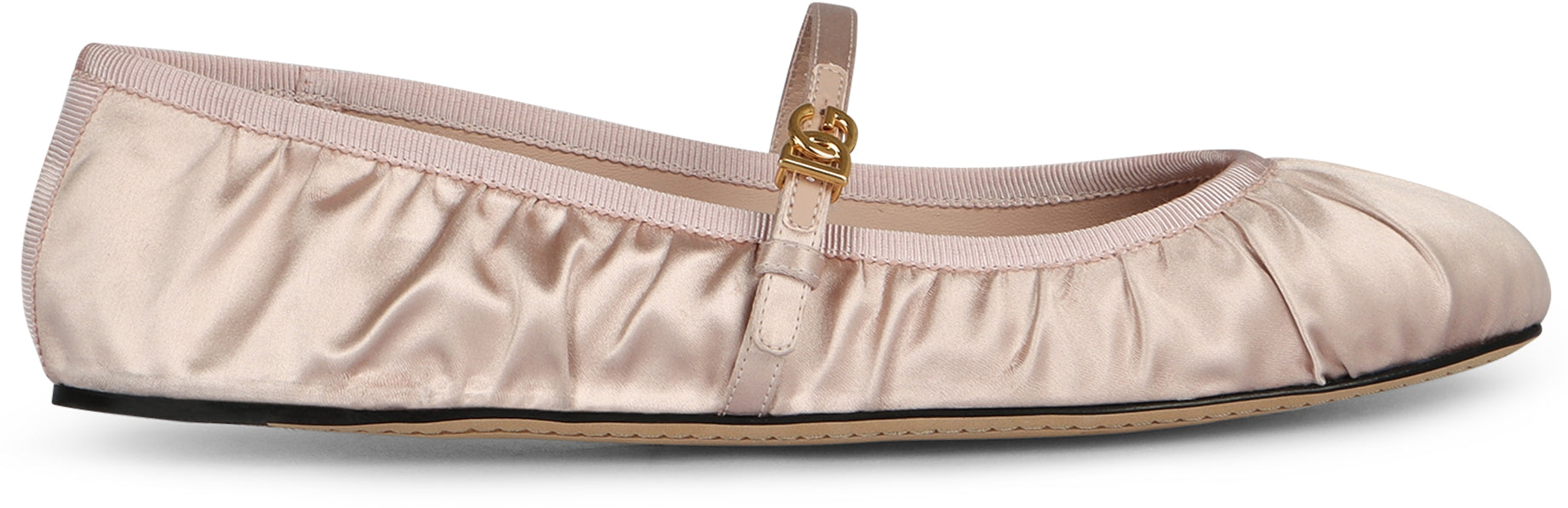 フラットシューズ Dolce&Gabbana DG LOGO SATIN BALLETS Satin ballet flats in Pale Pink for Women | Dolce&Gabbana®