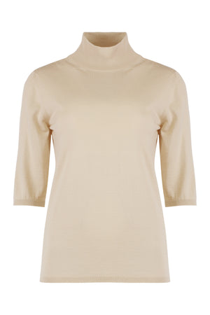 【送料&関税込】Max Mara Turtleneck Cape Max Mara - Cecina virgin wool turtleneck sweater Beige - The