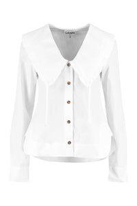 Maxi collar cotton shirt