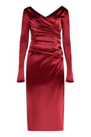 Satin midi dress-0