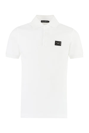 Cotton-piqué polo shirt-0