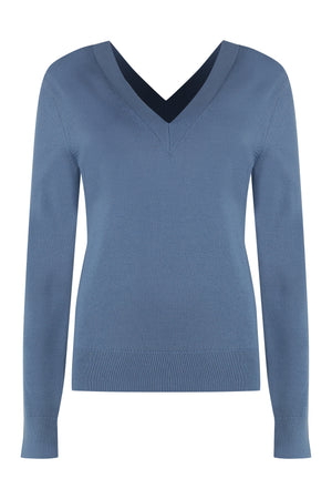 Wool V-neck sweater-0