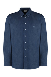 Button-down collar cotton shirt