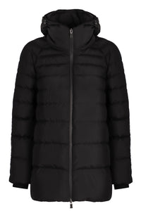 Hooded full-zip down jacket