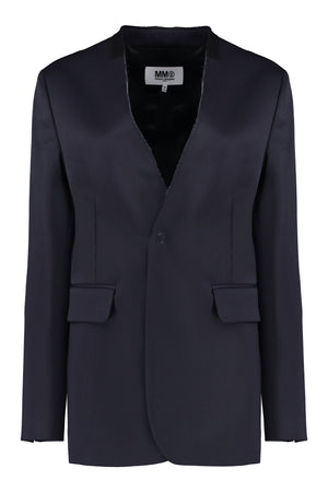 Wool blend blazer-0