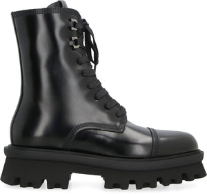 Leather combat boots-1