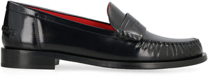 Brushed leather loafers-1