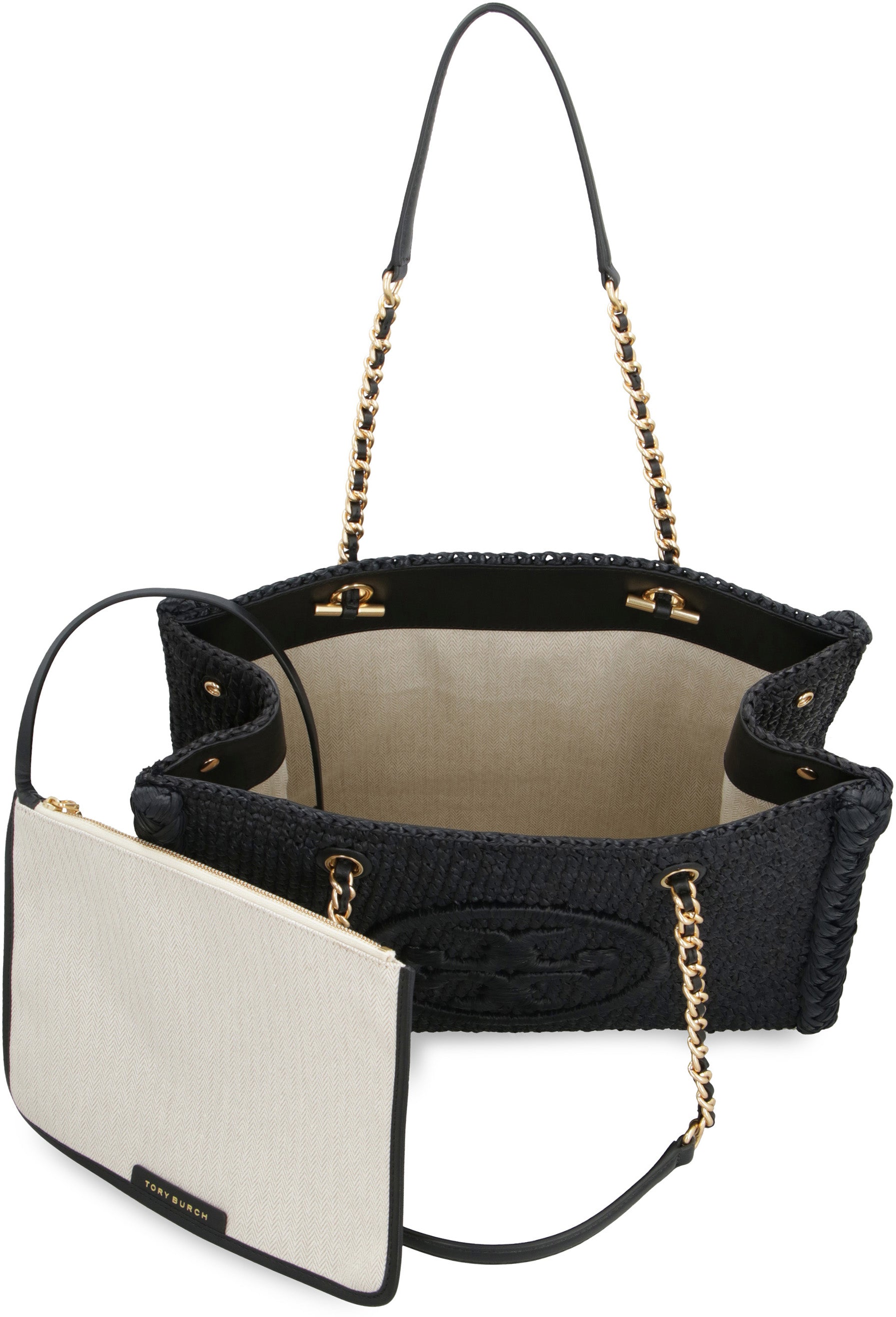 Tory Burch Ella Raffia Tote Bag