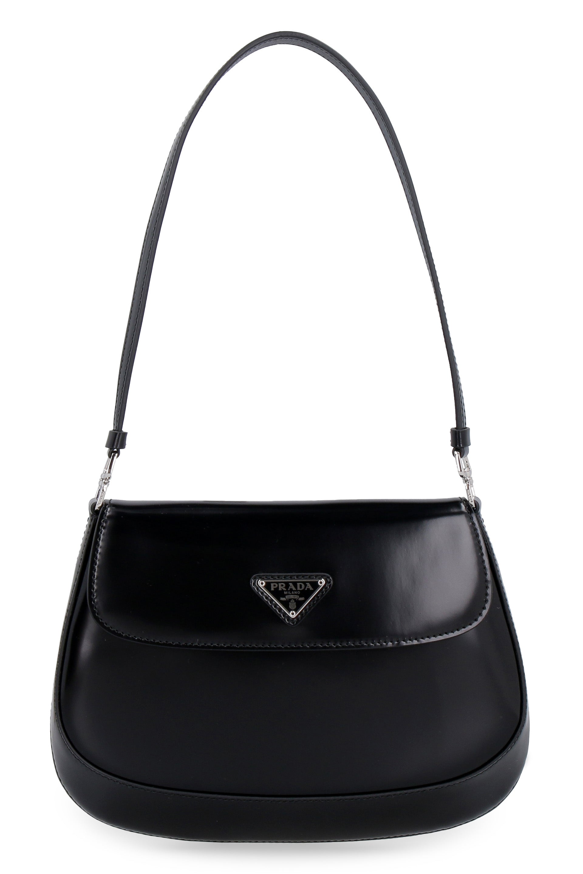 Black Prada Cleo Brushed Leather Mini Bag