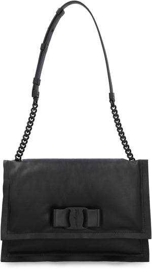 Ferragamo Viva Bow Leather Mini Bag in Black