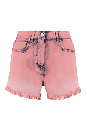 High-rise cut-off denim shorts-0