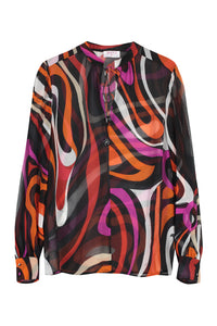 PUCCI Marmo-print silk shirt - Black