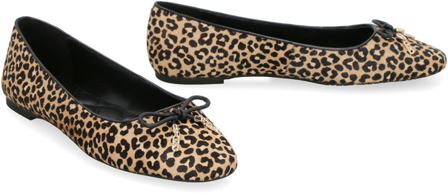 Nori Leopard Print Calf Hair Ballet Flat