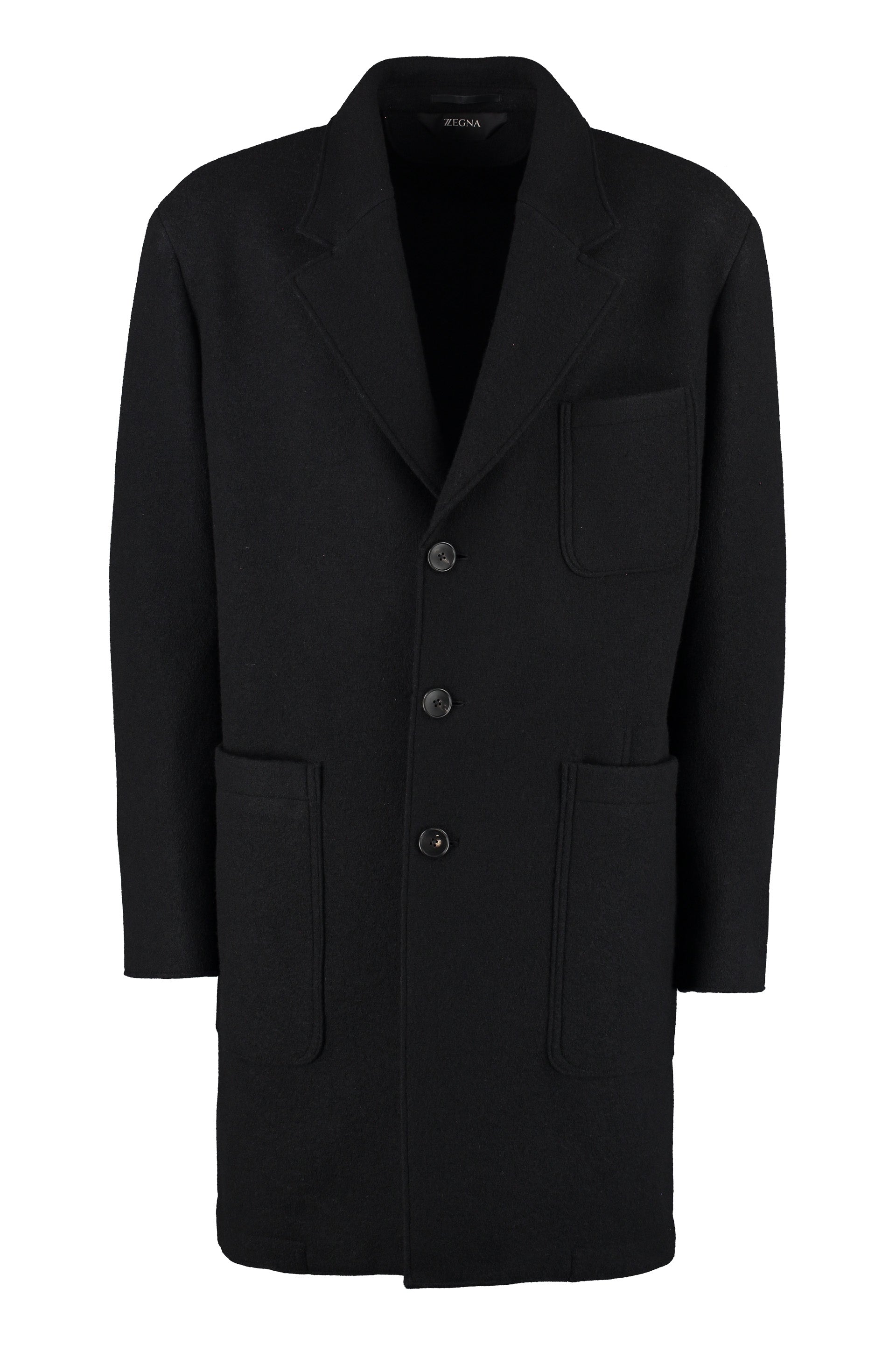 Z Zegna single-breasted mid-length coat - Black