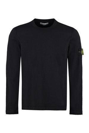 Cotton blend crew-neck sweater-0