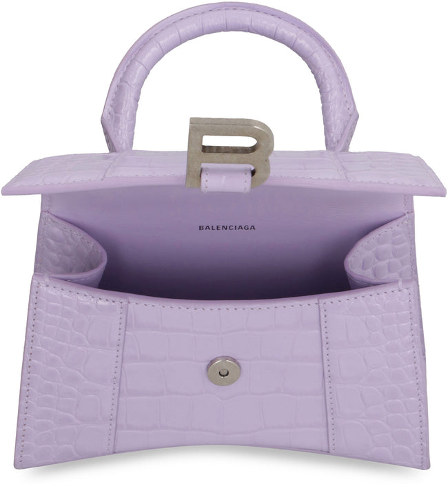 BALENCIAGA: Hourglass Top Handle XS leather bag - Lilac