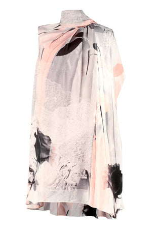 Printed silk dress-0