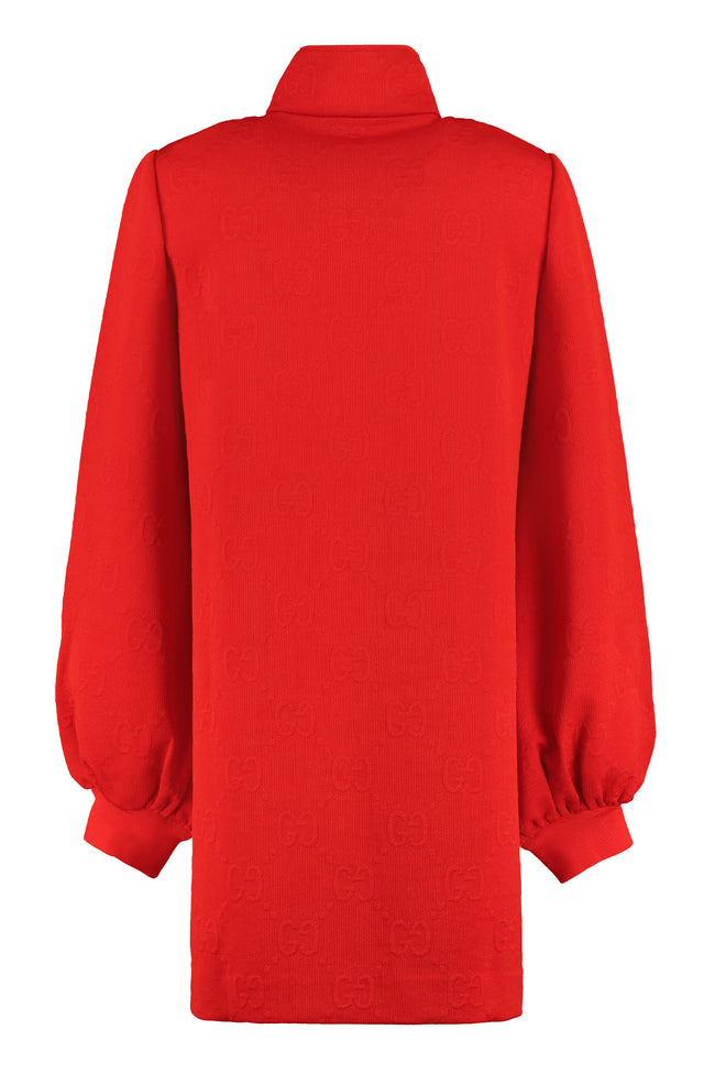 Gucci Technical Jersey Polo Dress in Red