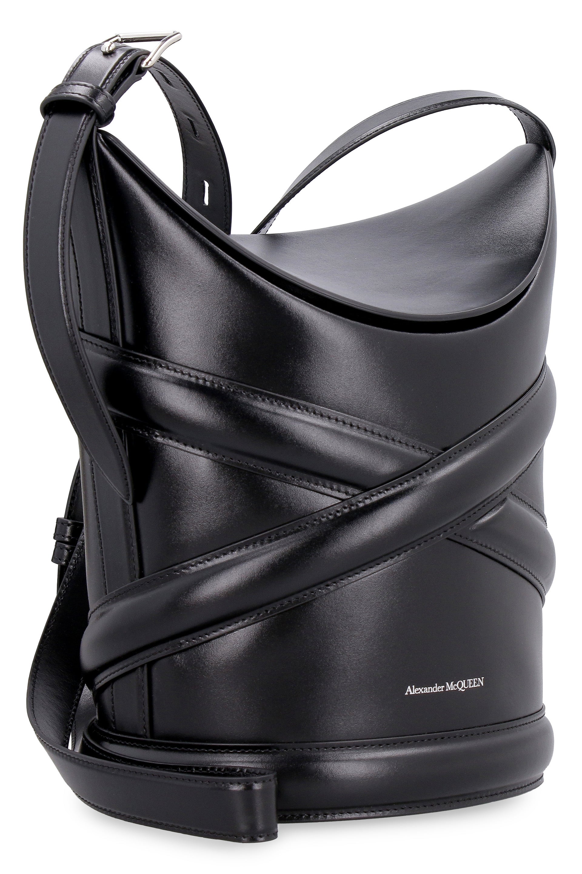 Alexander McQueen - The Soft Curve leather bucket bag black - The Corner