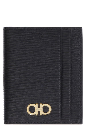 Gancini leather card holder-1