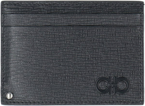 Salvatore Ferragamo Black Gancini Card Holder