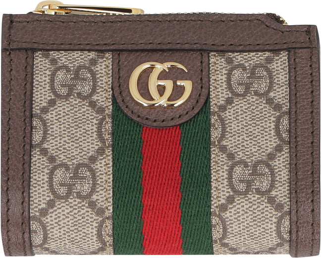 Gucci Ophidia Gg Card Case In Brown