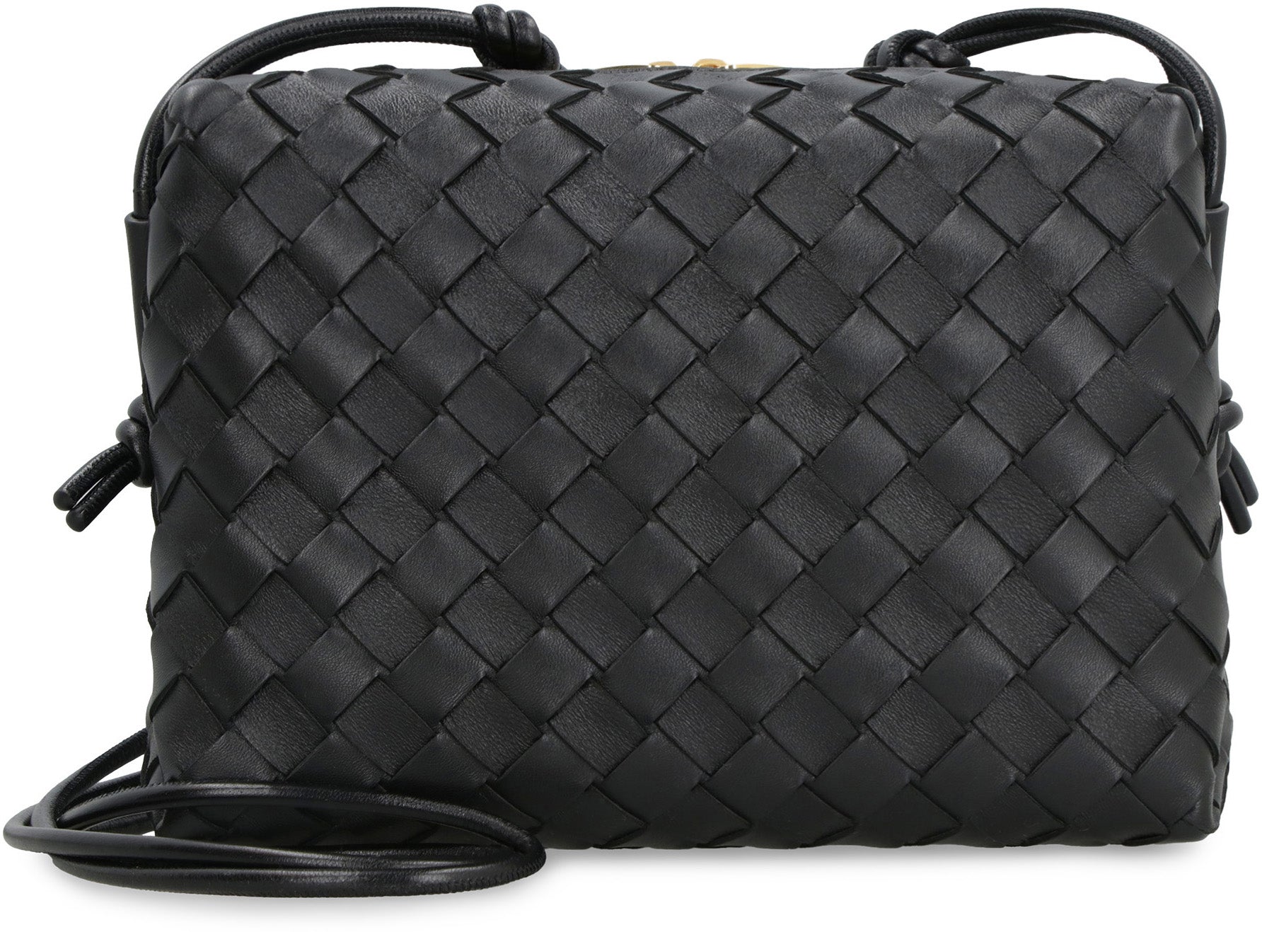 Small Loop Camera Bag in black and gold - Bottega Veneta