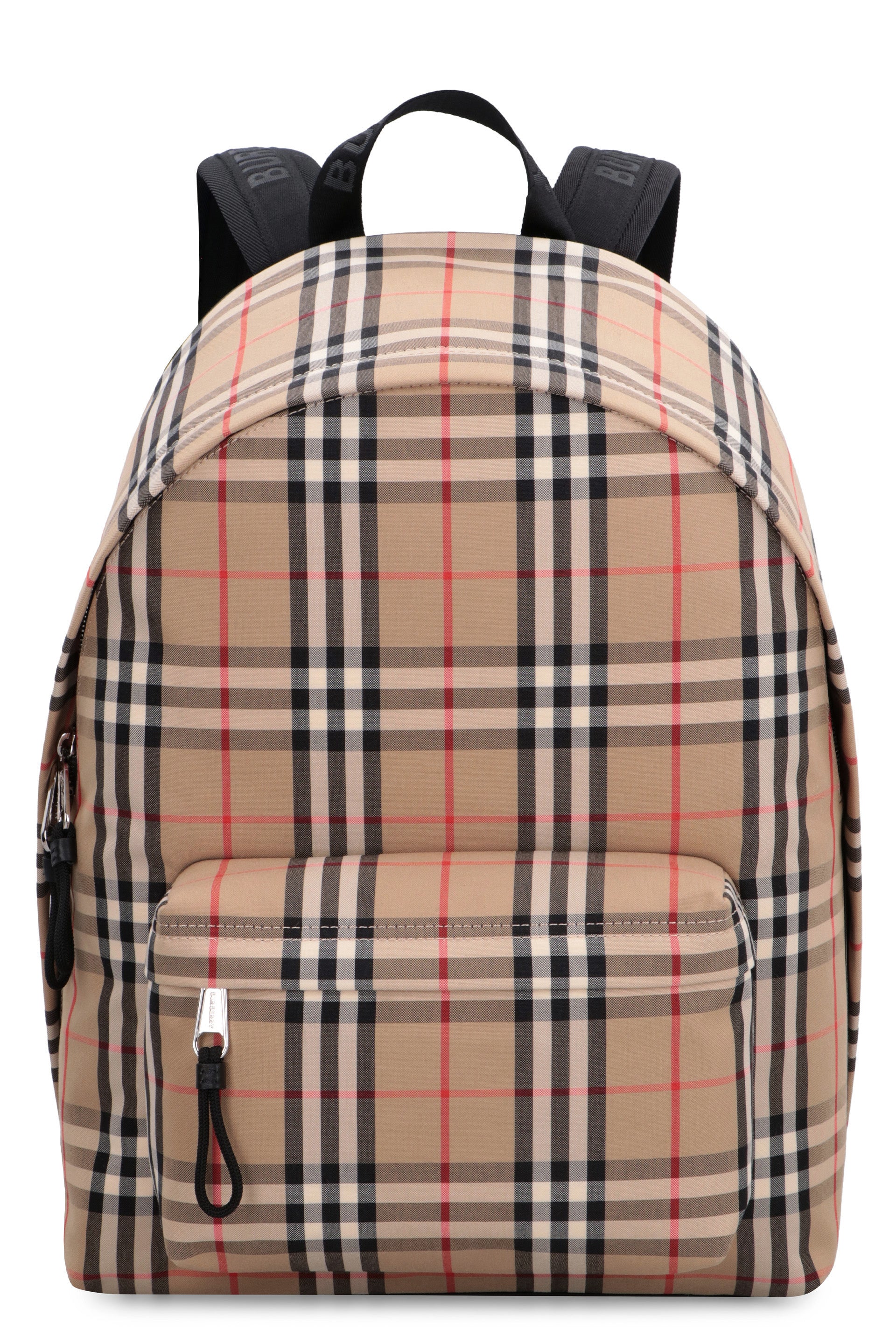 Burberry Check And Mesh Backpack in Black for Men