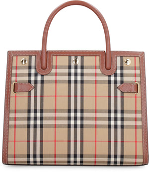 Title bag in leather and Vintage Check fabric-1