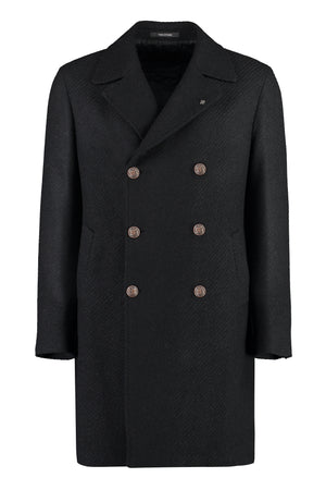 Double-breasted virgin wool coat-0