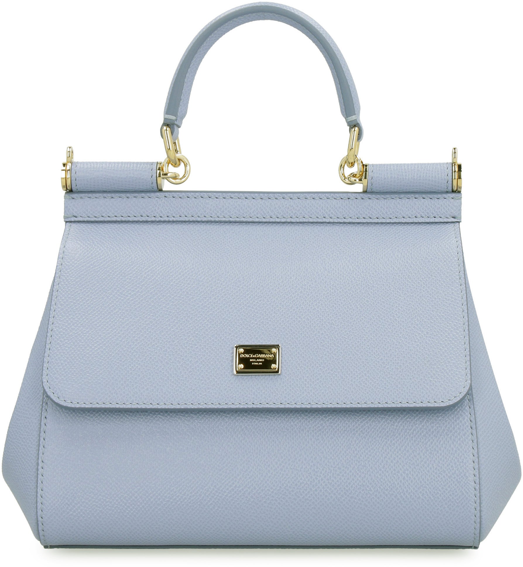 Dolce & Gabbana Sicily Small Leather Bag In Light Blue