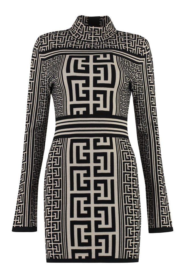 Balmain Monogram Jacquard Turtleneck Sweater