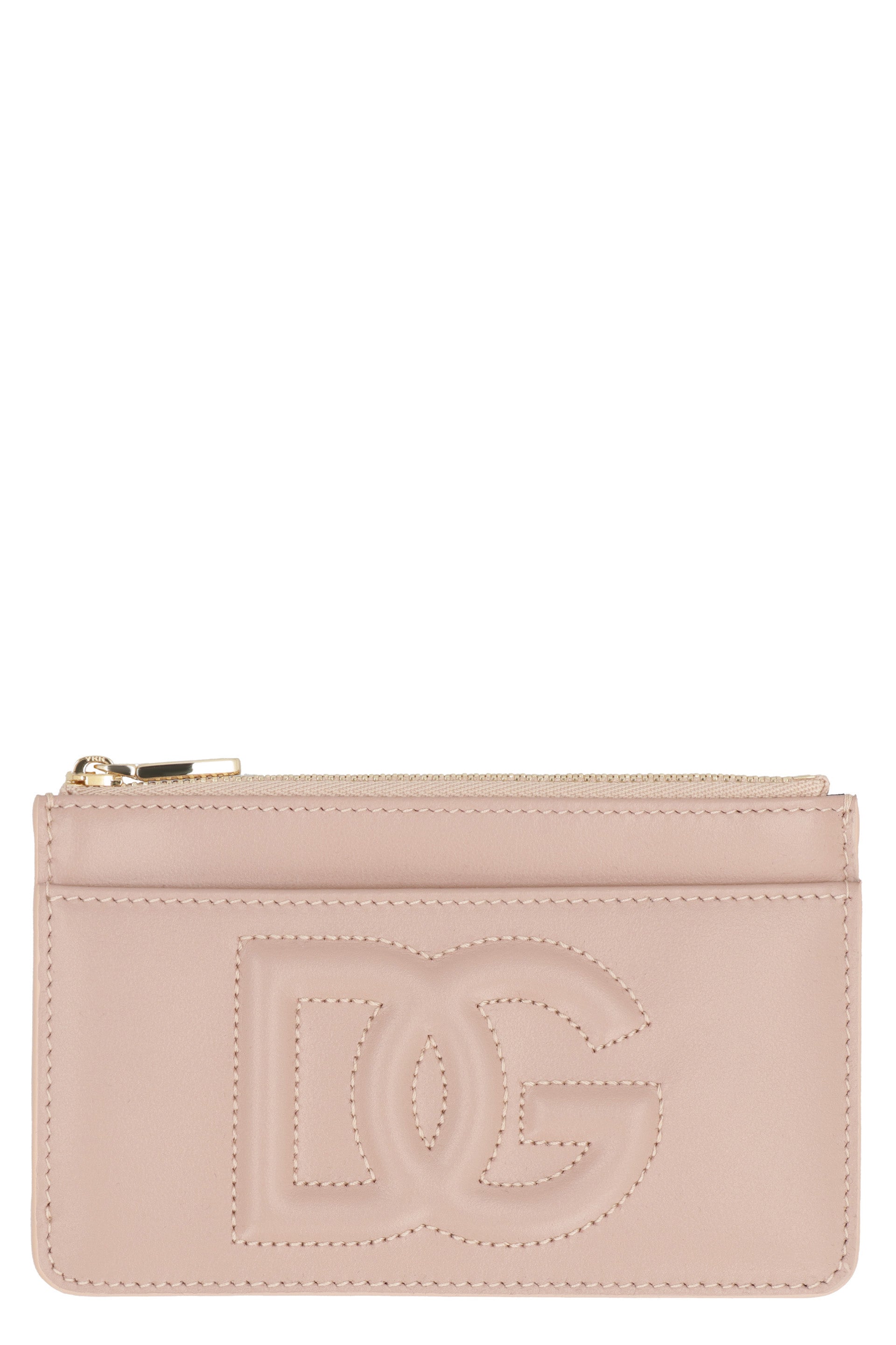 Dolce & Gabbana Dg Logo Leather Card Holder in Pink