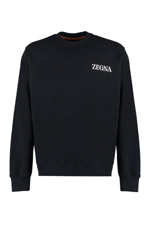 Cotton crew-neck sweatshirt-0