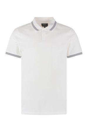 Cotton-piqué polo shirt-0