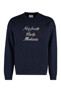 Slogan à Fleurs Merino wool crew-neck sweater