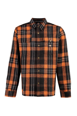 Nimmons check print cotton shirt-0