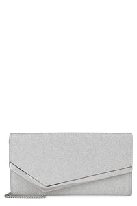 Emmie glittered fabric clutch