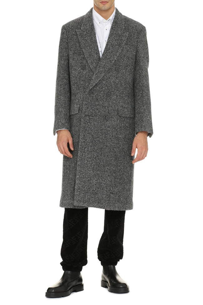 Fendi fitted double-breasted coat - Grey