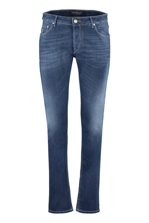 5-pocket straight-leg jeans-0