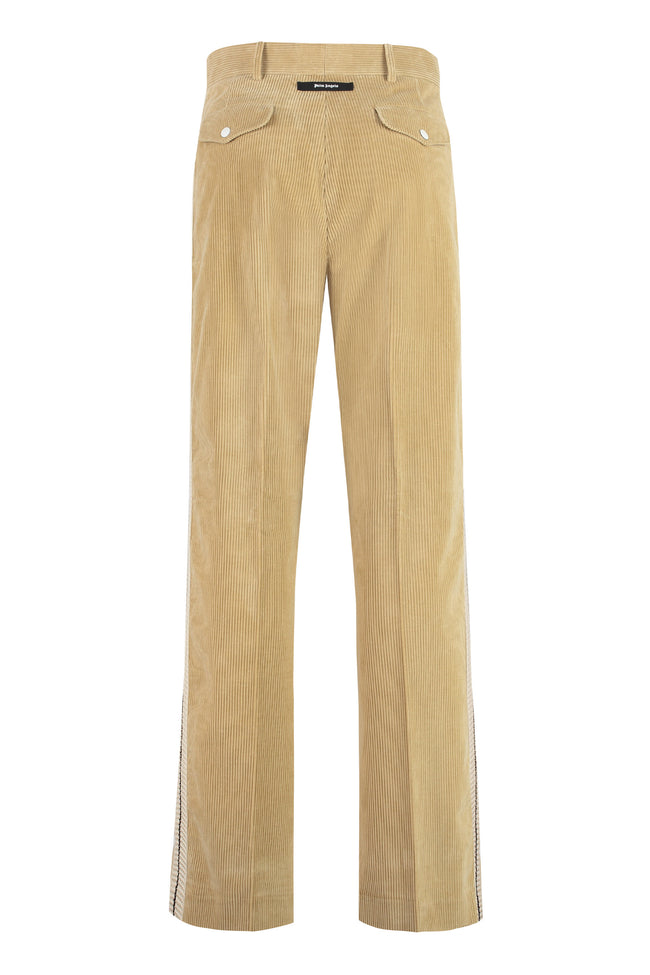 PALM ANGELS: cotton trousers - Black | Palm Angels pants PMCG003E23FAB001  online at GIGLIO.COM