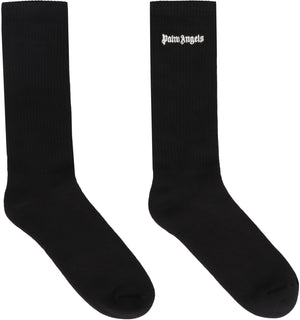 Cotton socks with logo-1