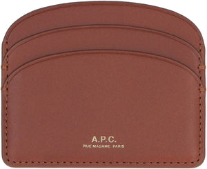 Logo detail leather card holder-1